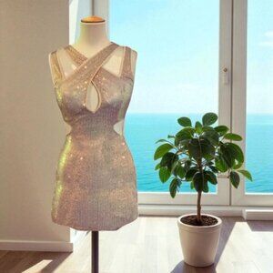 NWT Privy Privately Privileged Sequins Cutout Bodycon Dress